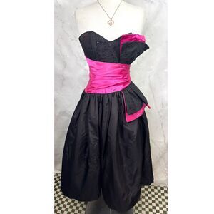 Vtg Gunne Sax Jessica McClintock Taffeta Party Dress 80s Madona Whimsigoth Sz 3